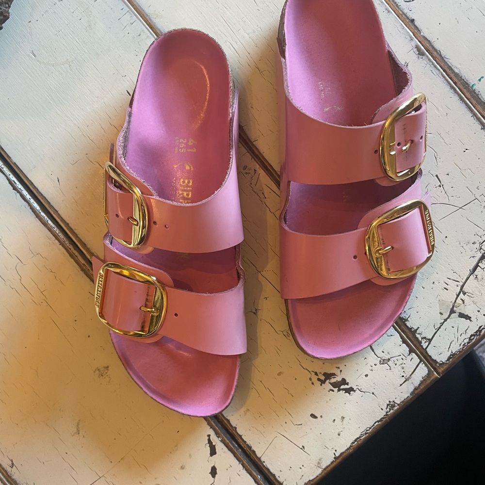 Pink Patent Big Buckle Arizona Birkenstocks